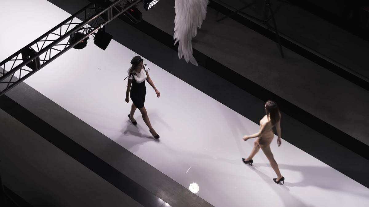 Young talent on a luminous fashion runway